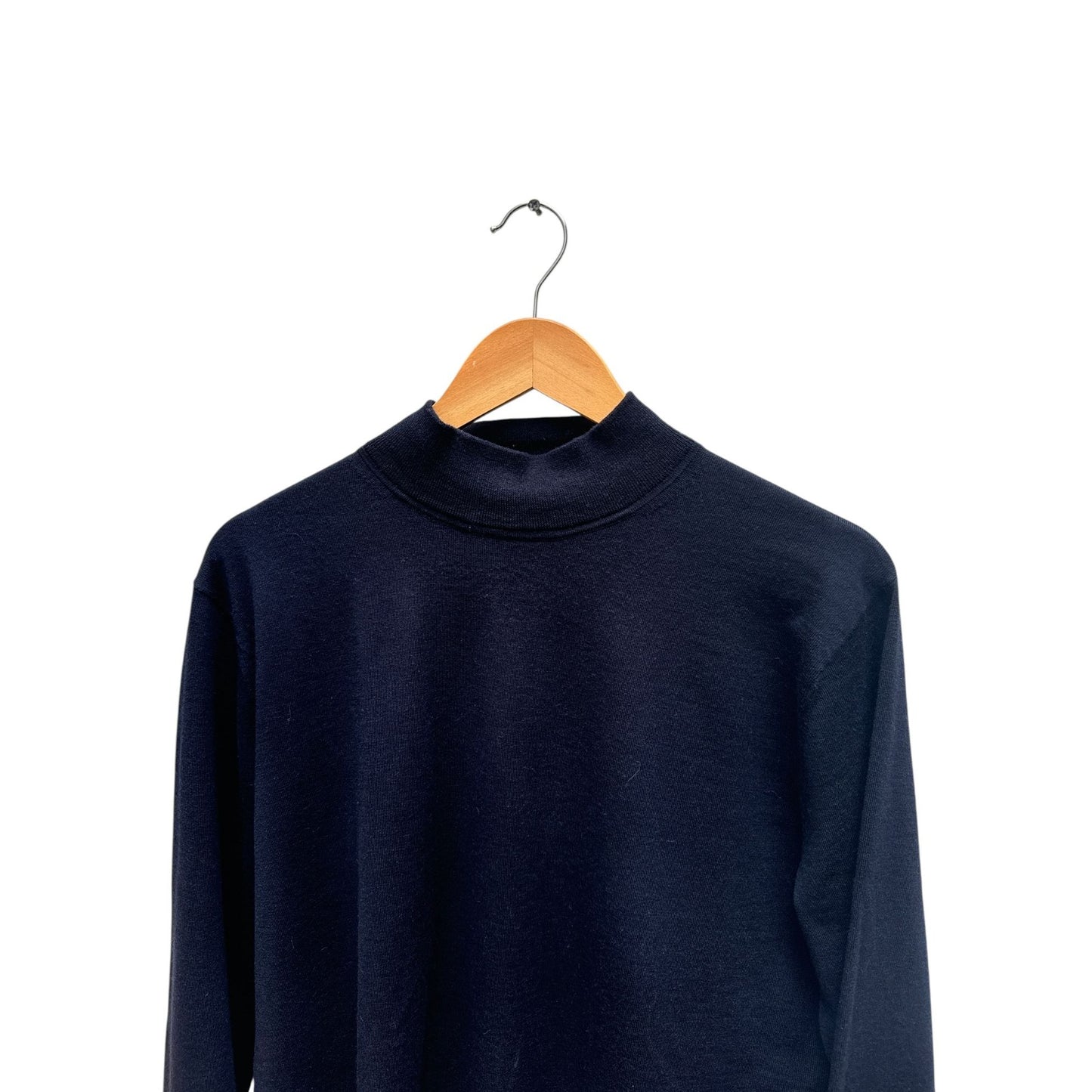 Merino Wool Navy Rollneck Sweater