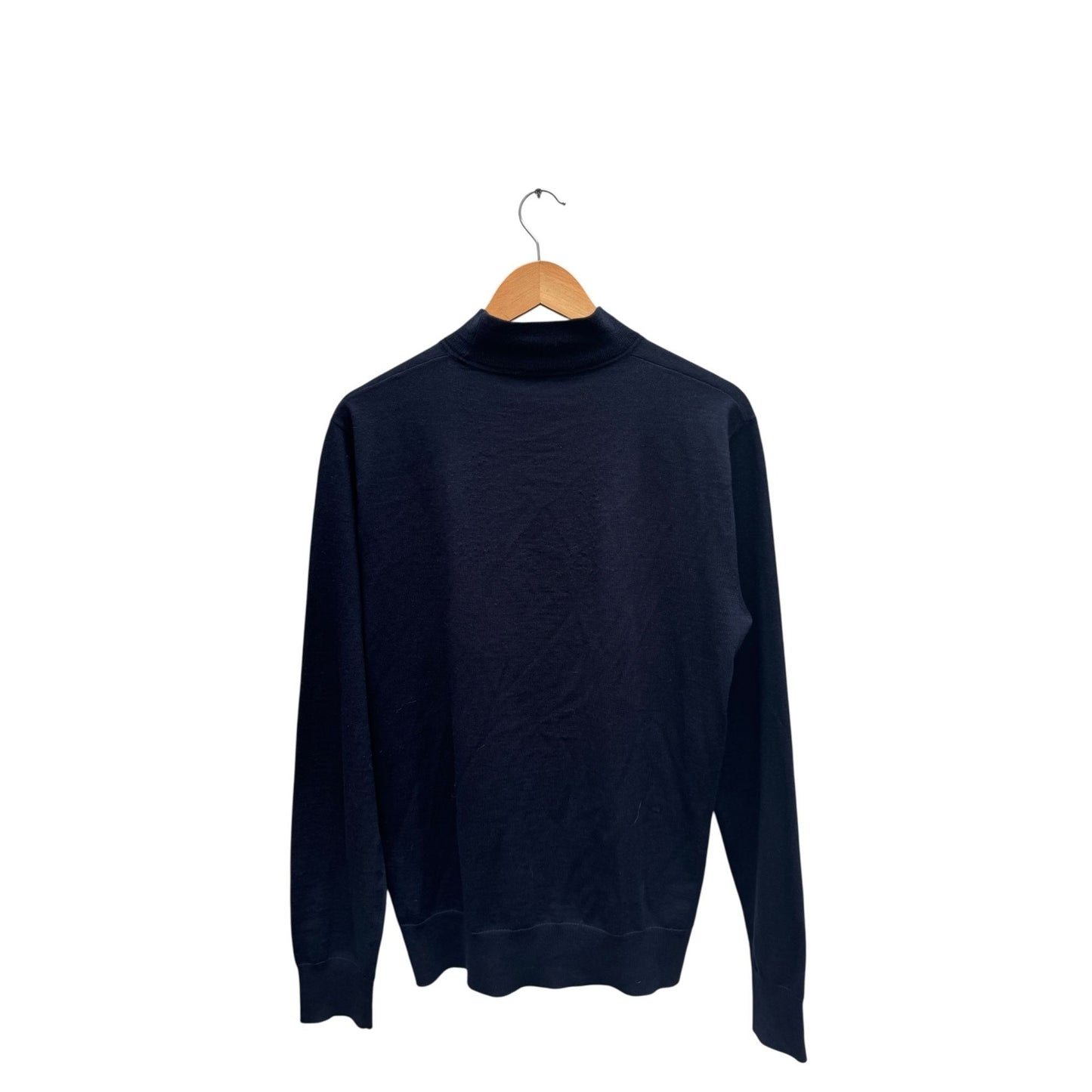 Merino Wool Navy Rollneck Sweater