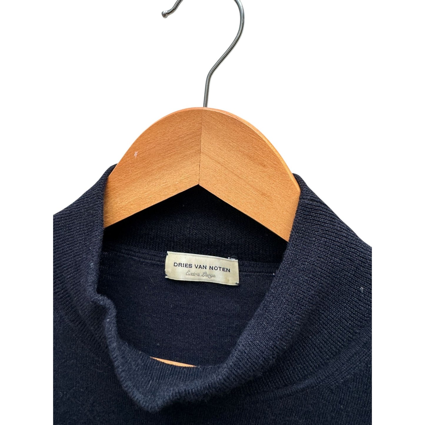 Merino Wool Navy Rollneck Sweater