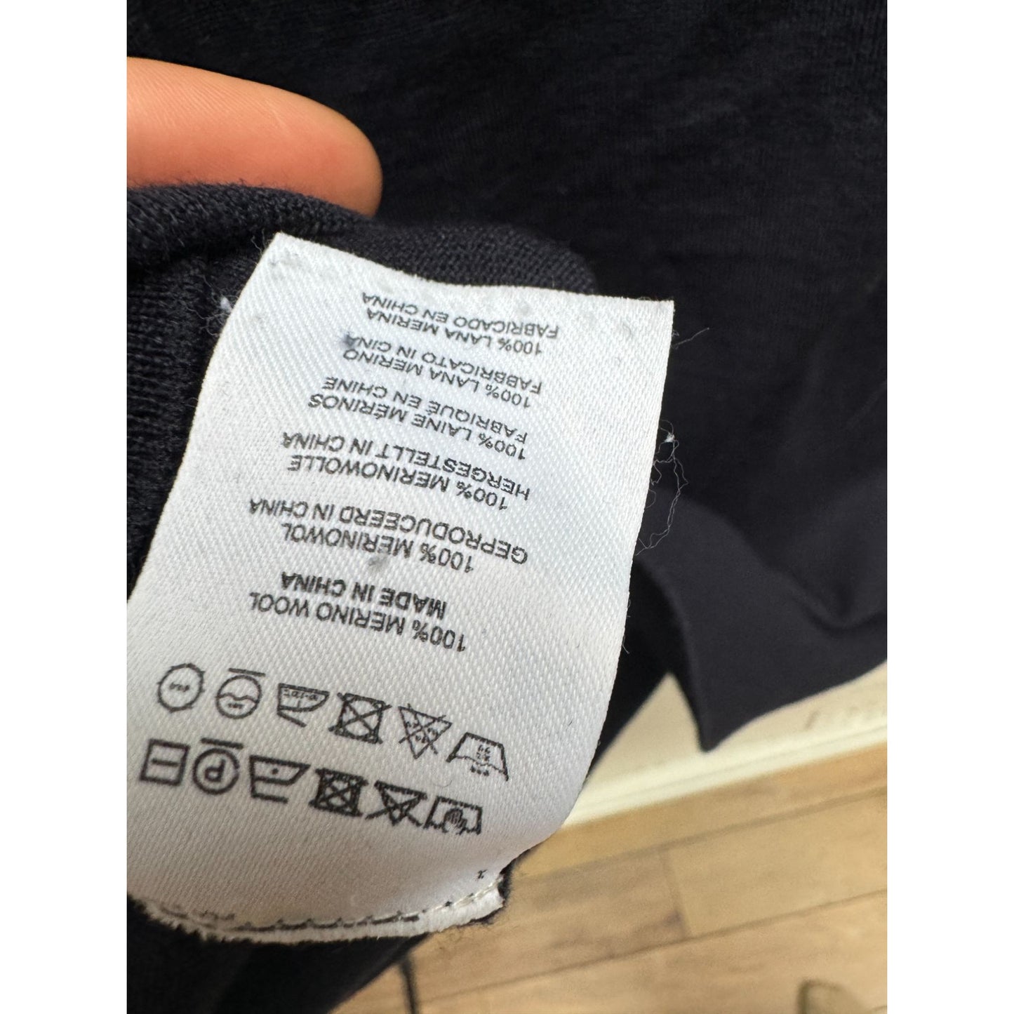 Merino Wool Navy Rollneck Sweater