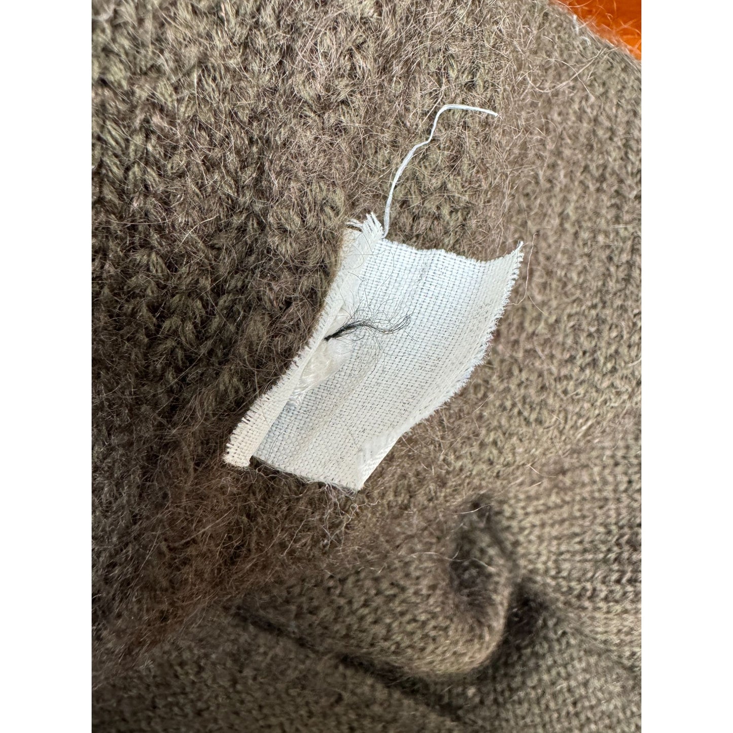 Vintage Brown Wool Ribbed Knit Dress