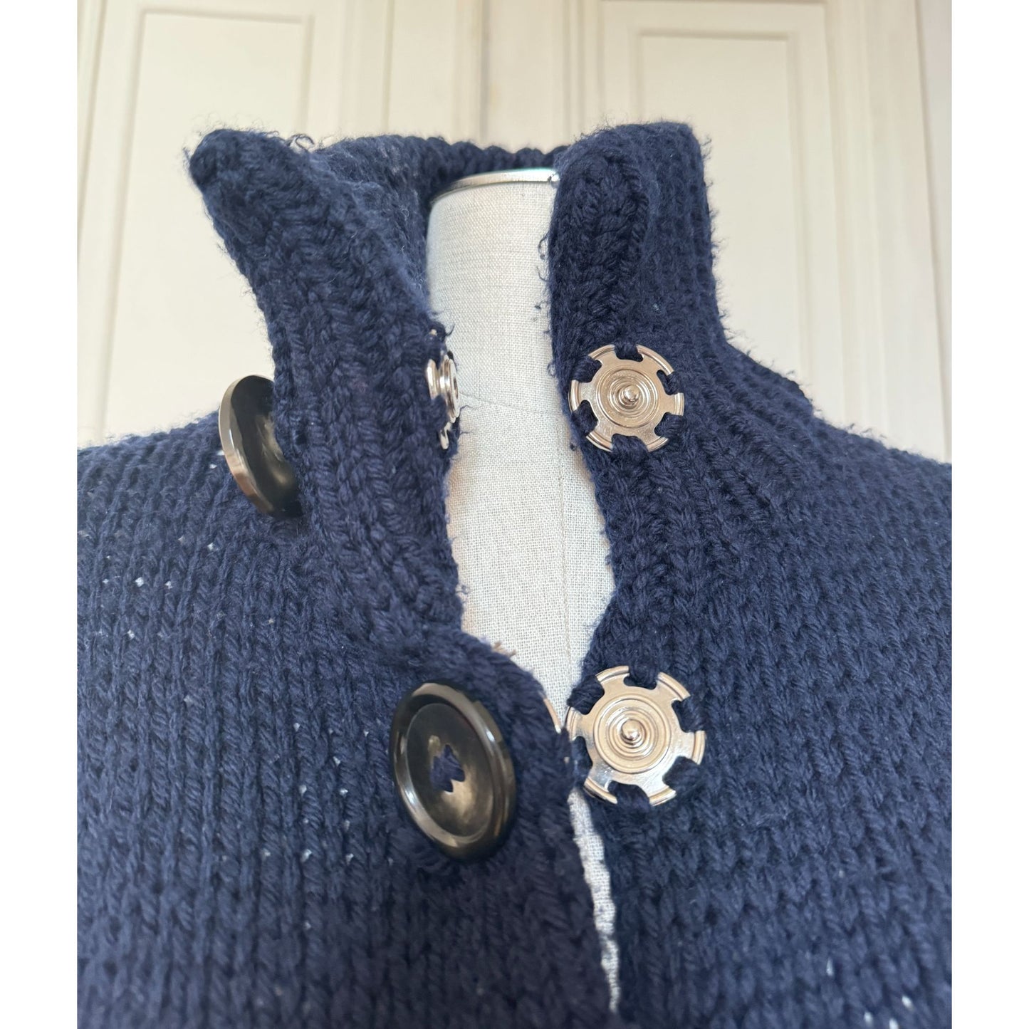 Phoebe Philo  Navy Chunky Knit Cardigan 