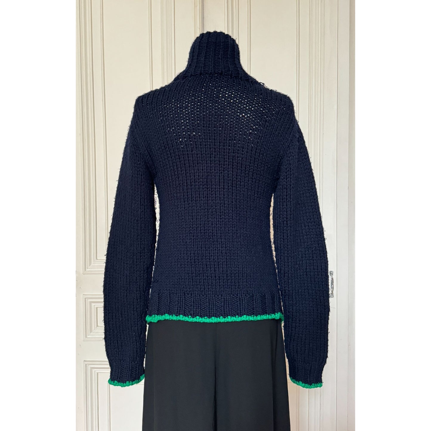 Phoebe Philo  Navy Chunky Knit Cardigan 