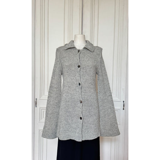 FW 1993 Grey Alpaca Wool Long Cardigan