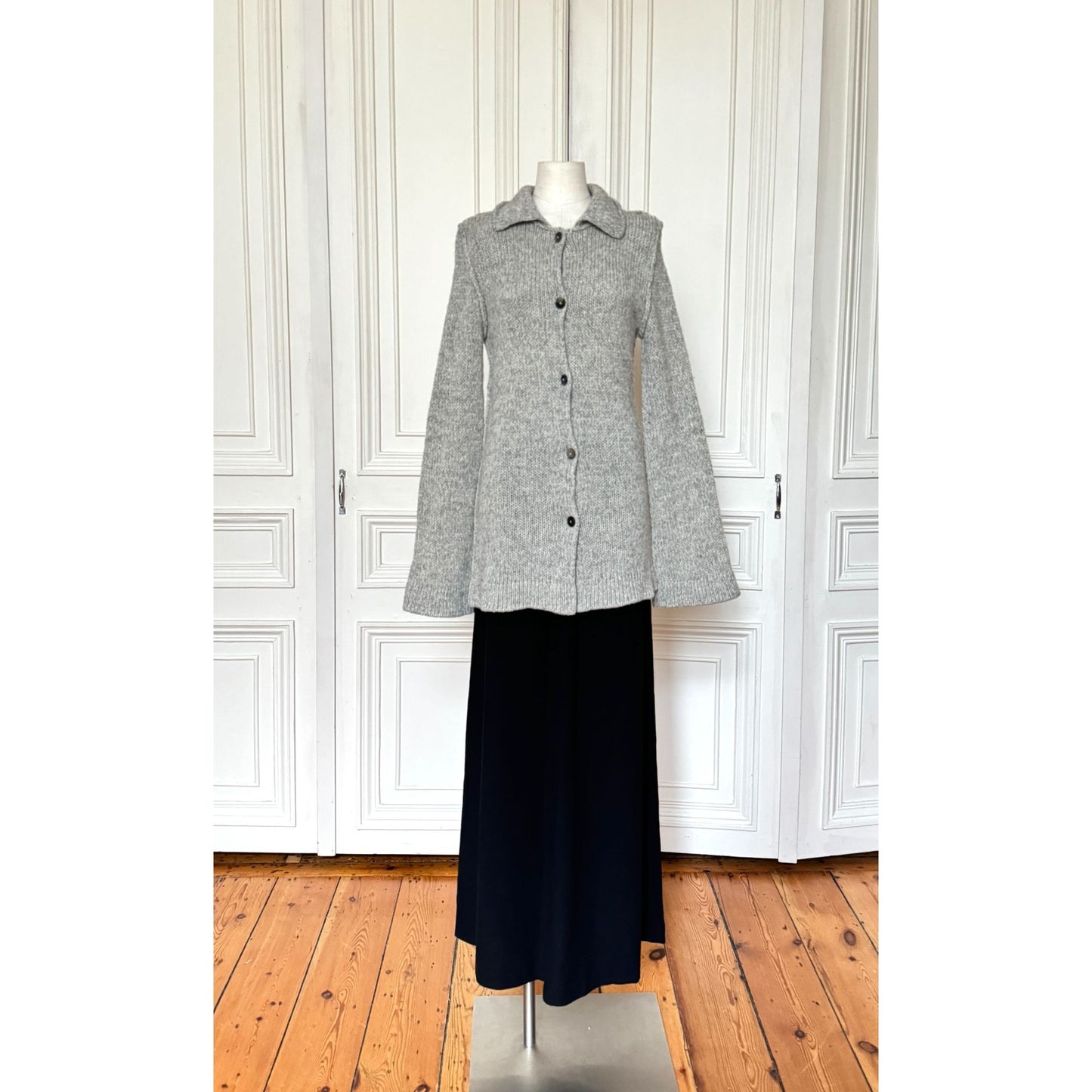 FW 1993 Grey Alpaca Wool Long Cardigan