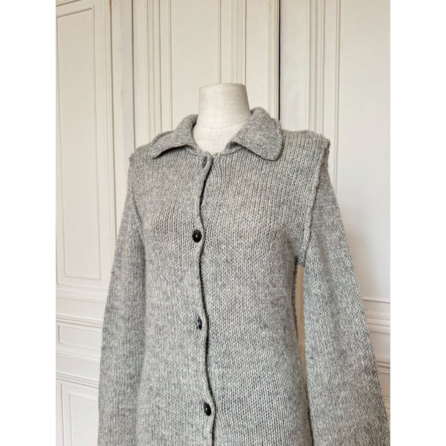 FW 1993 Grey Alpaca Wool Long Cardigan