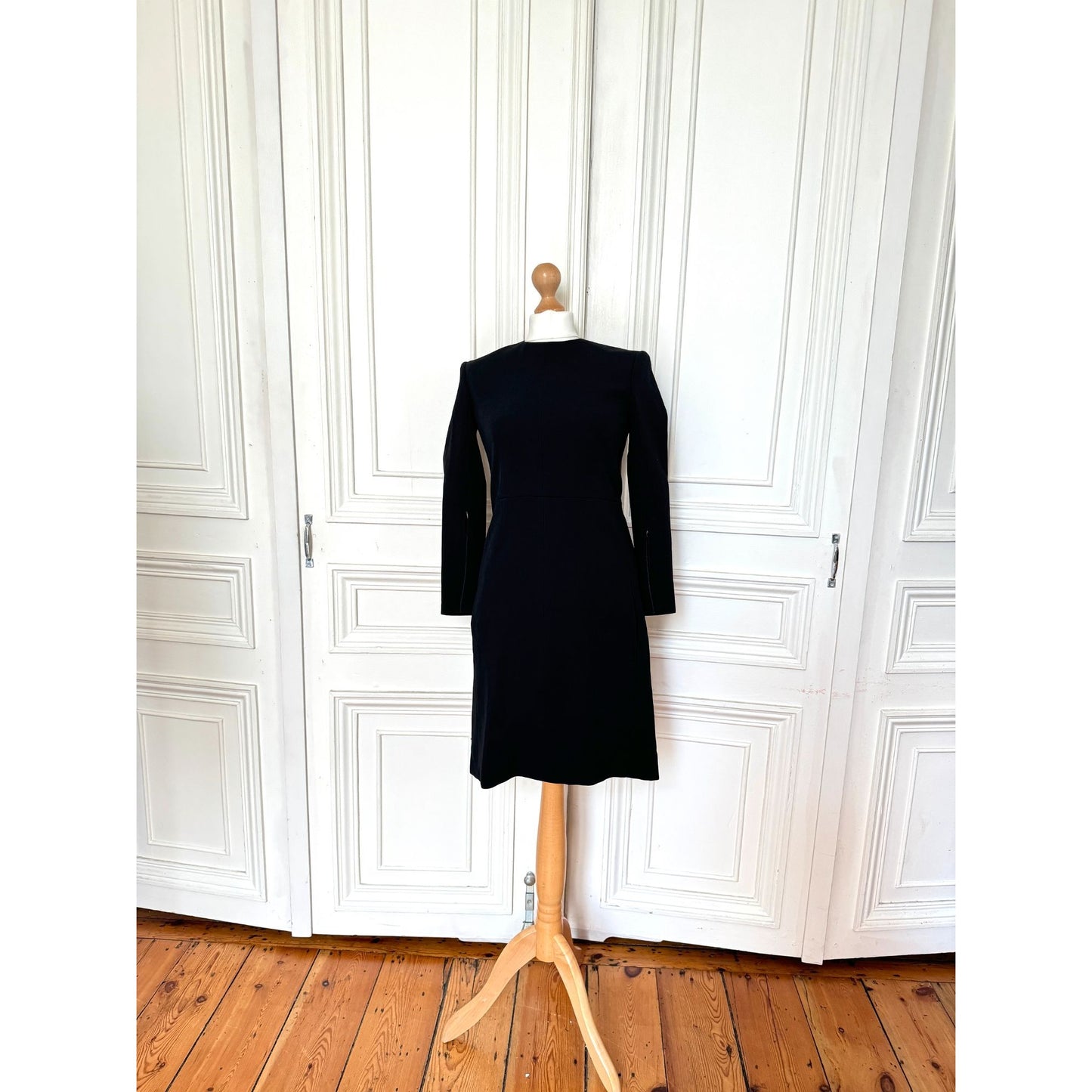 Structured Black Long Sleeve Dress