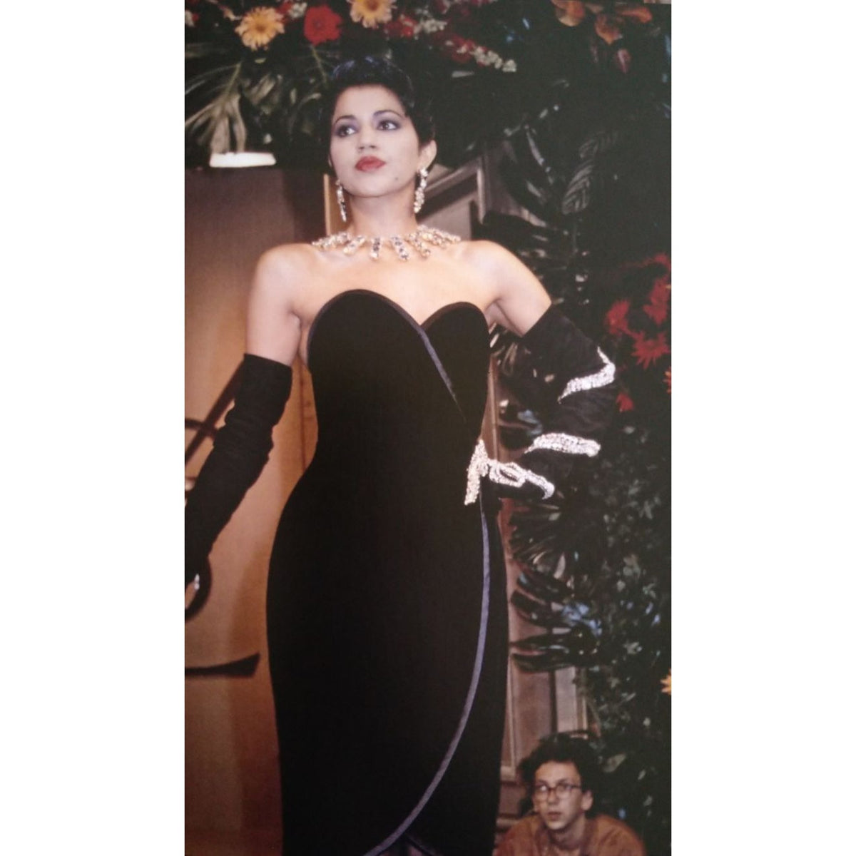 FW 1984–1985 Haute Couture Black Velvet Bustier Dress