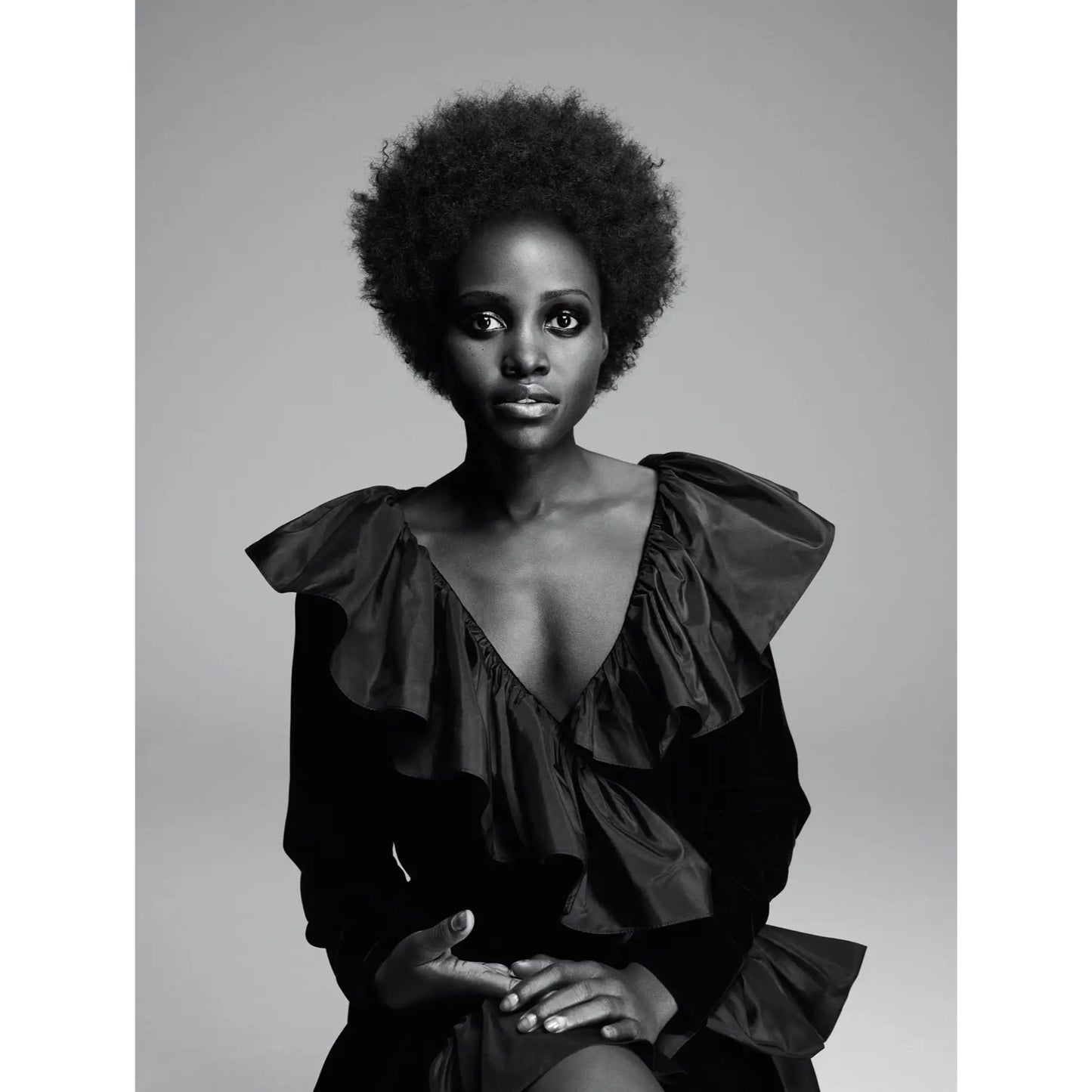 Fall 1984 Runway Silk Taffeta Ruffle &amp; Velvet Dress