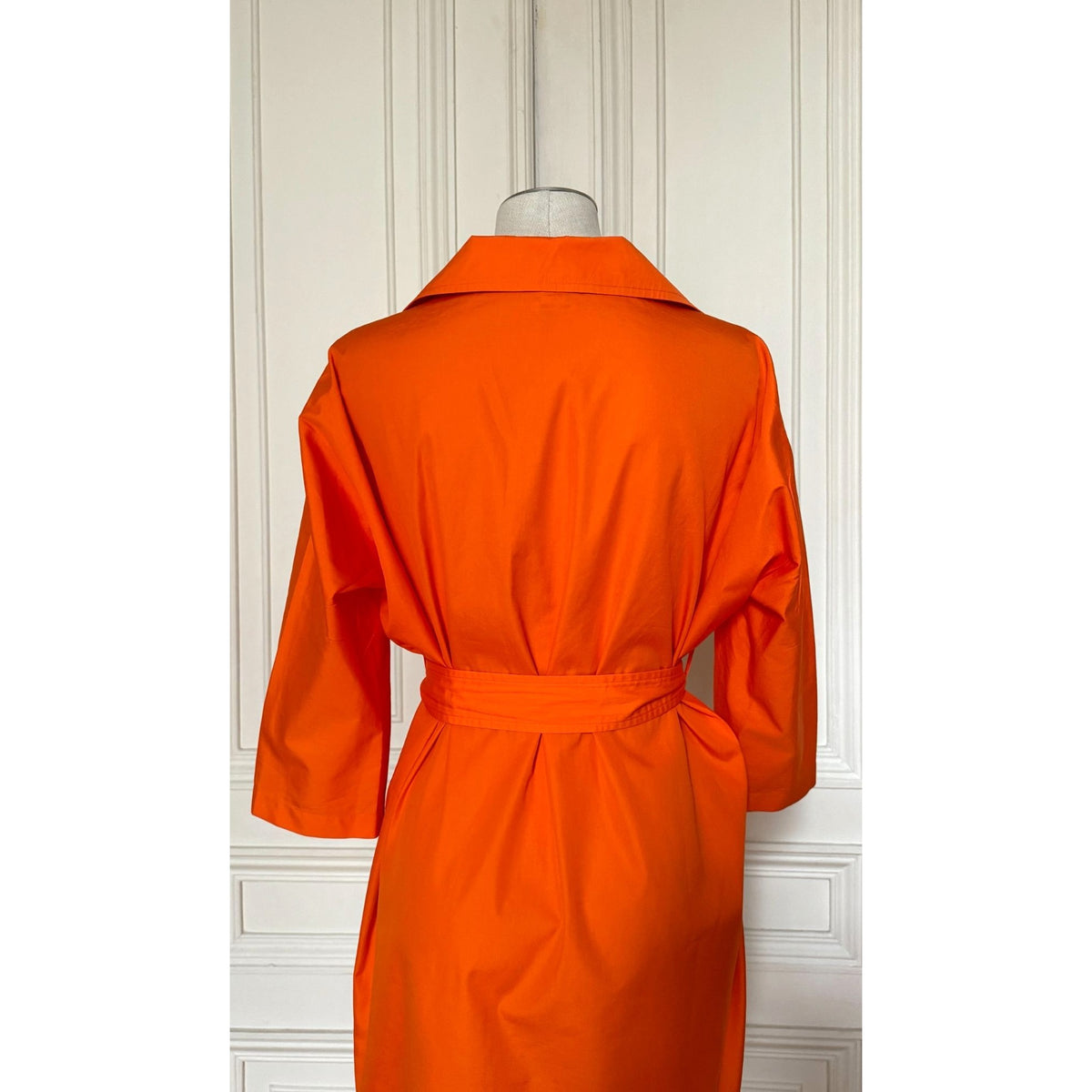 Hermes by Christophe Lemaire Orange Belted Cotton Dress
