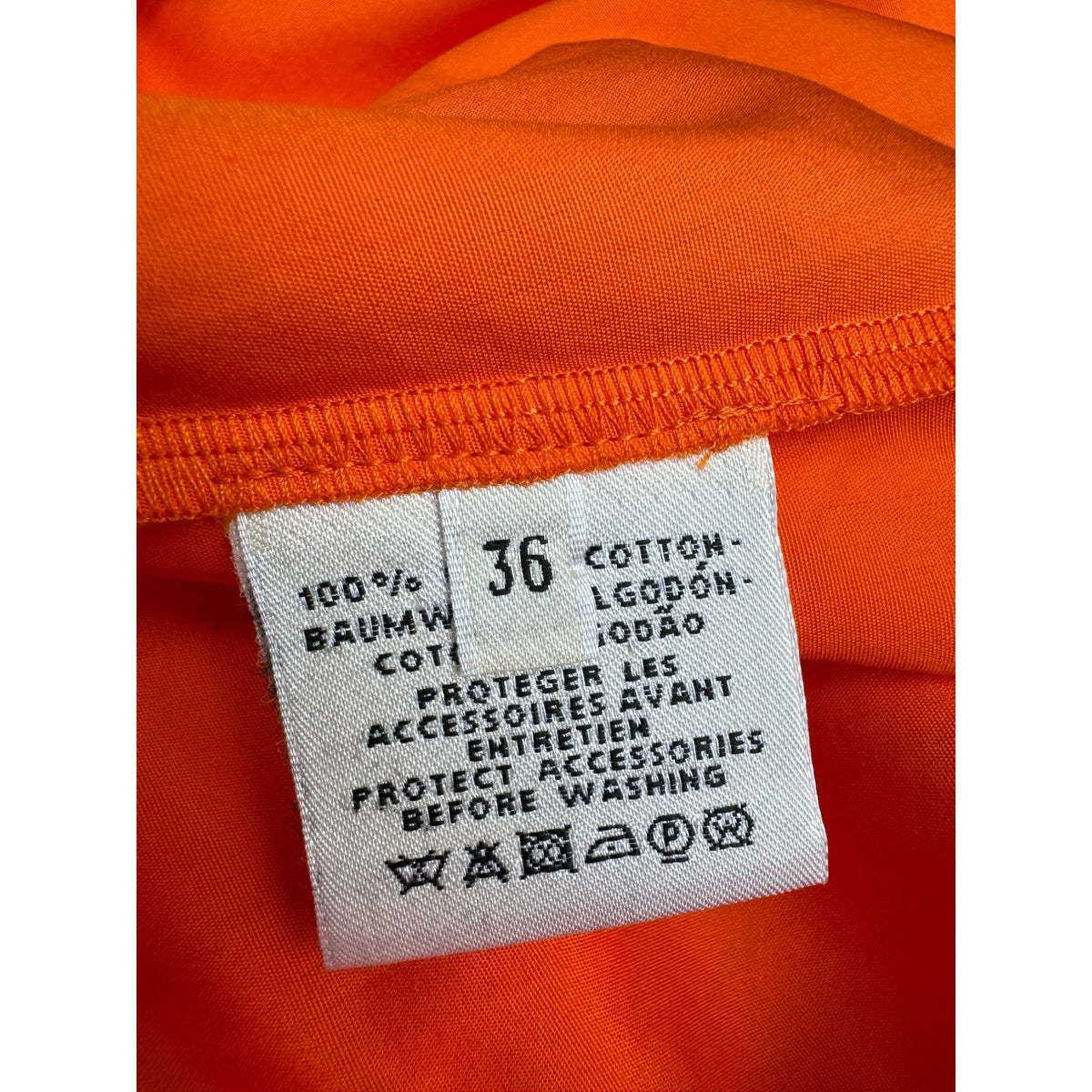 Hermes by Christophe Lemaire Orange Belted Cotton Dress