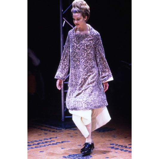 FW 1996 Grey Floral Burnout Velvet Dress