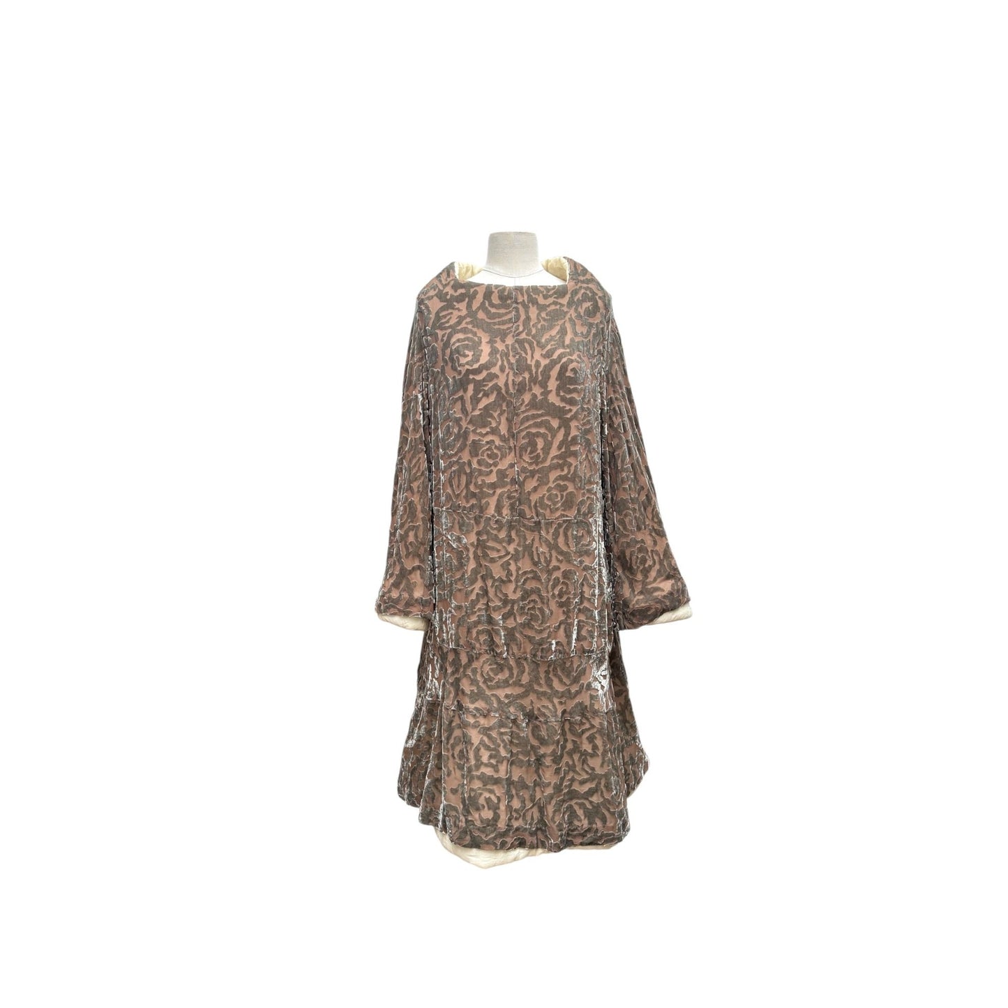 FW 1996 Grey Floral Burnout Velvet Dress