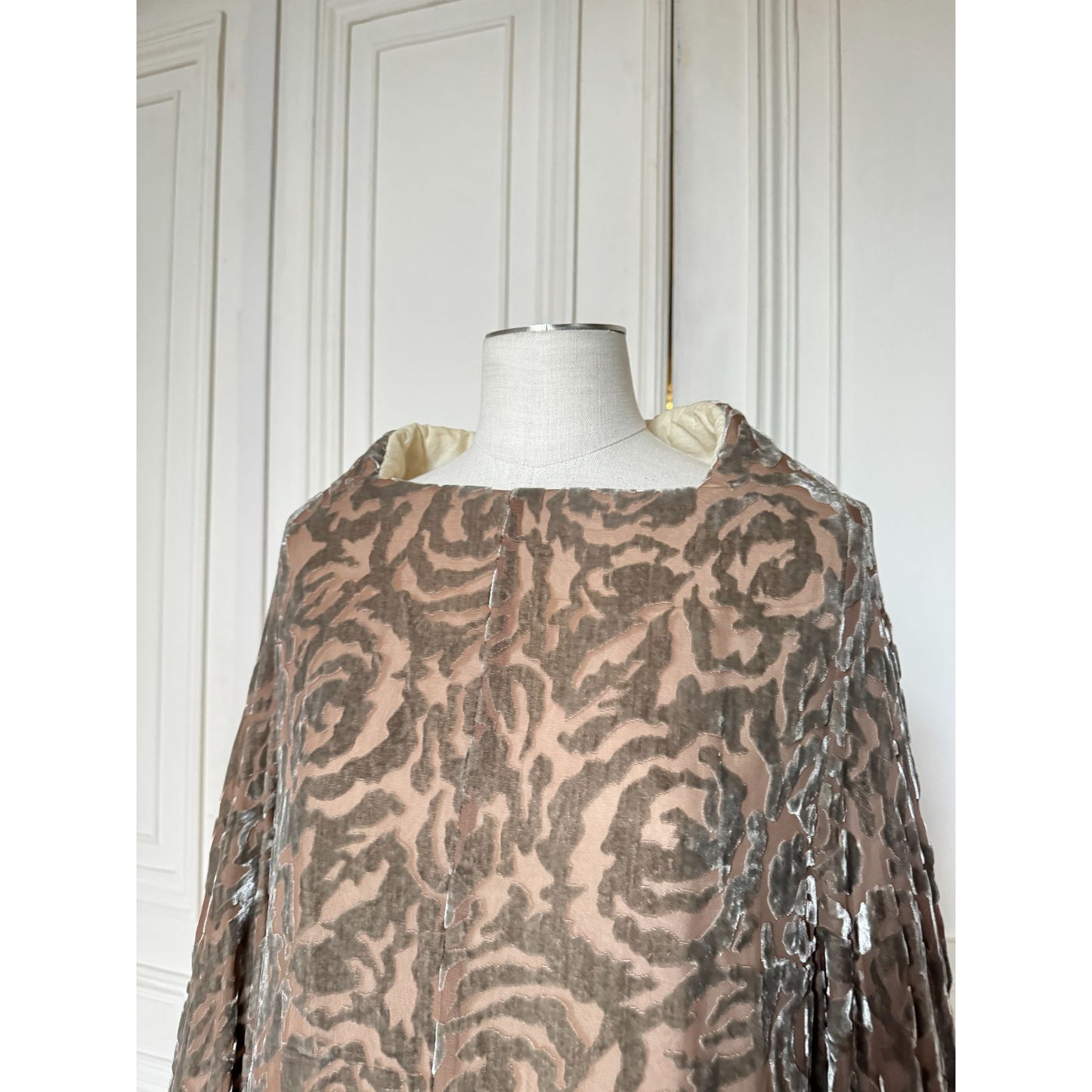 FW 1996 Grey Floral Burnout Velvet Dress