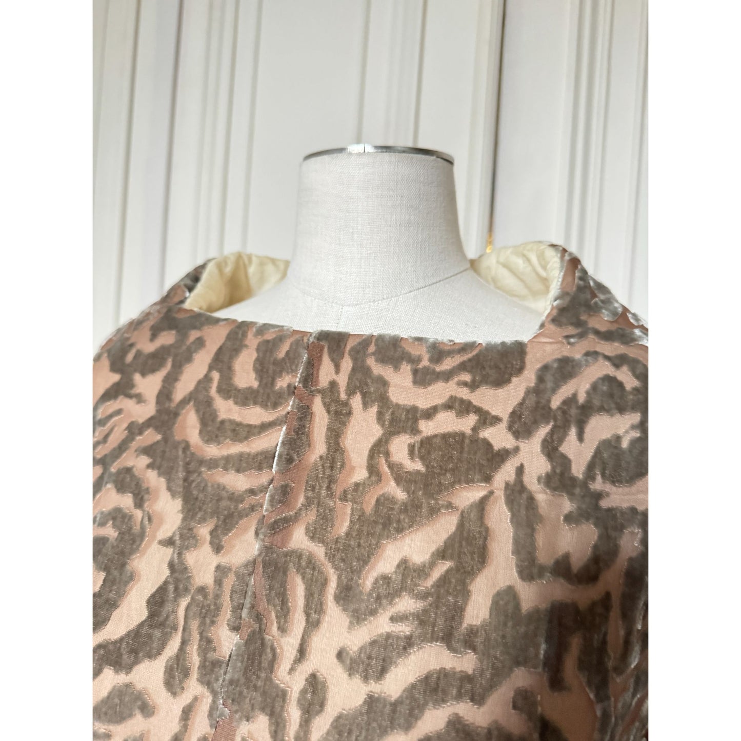 FW 1996 Grey Floral Burnout Velvet Dress