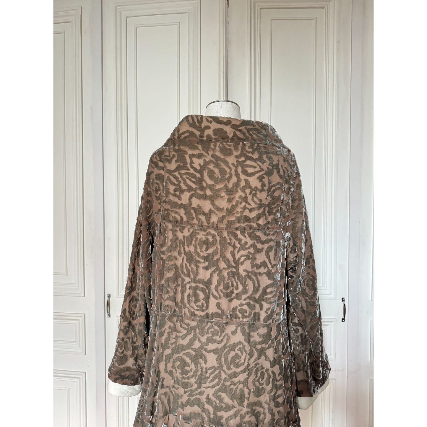 FW 1996 Grey Floral Burnout Velvet Dress