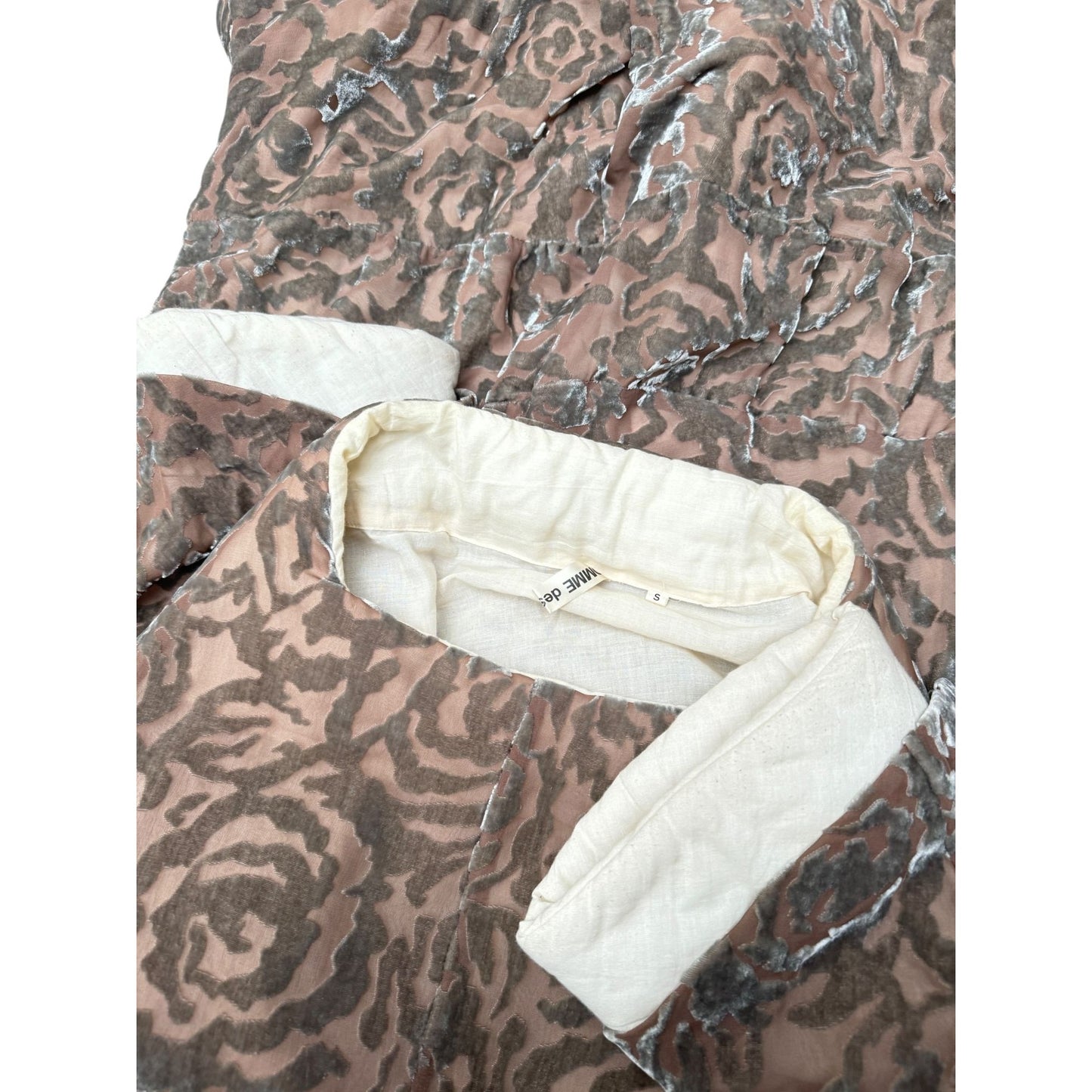 FW 1996 Grey Floral Burnout Velvet Dress