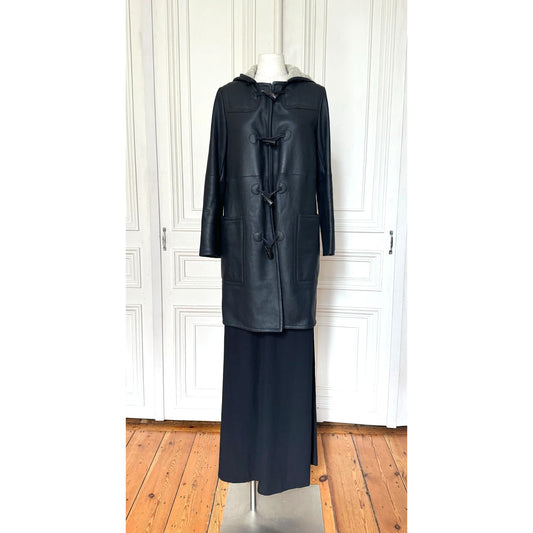 2012 Black Lambskin Fur Duffle Coat