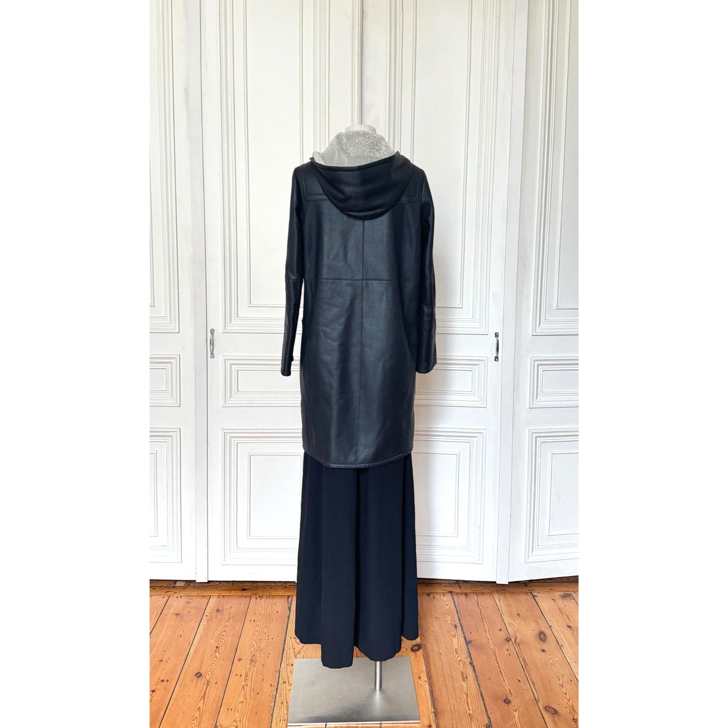 2012 Black Lambskin Fur Duffle Coat