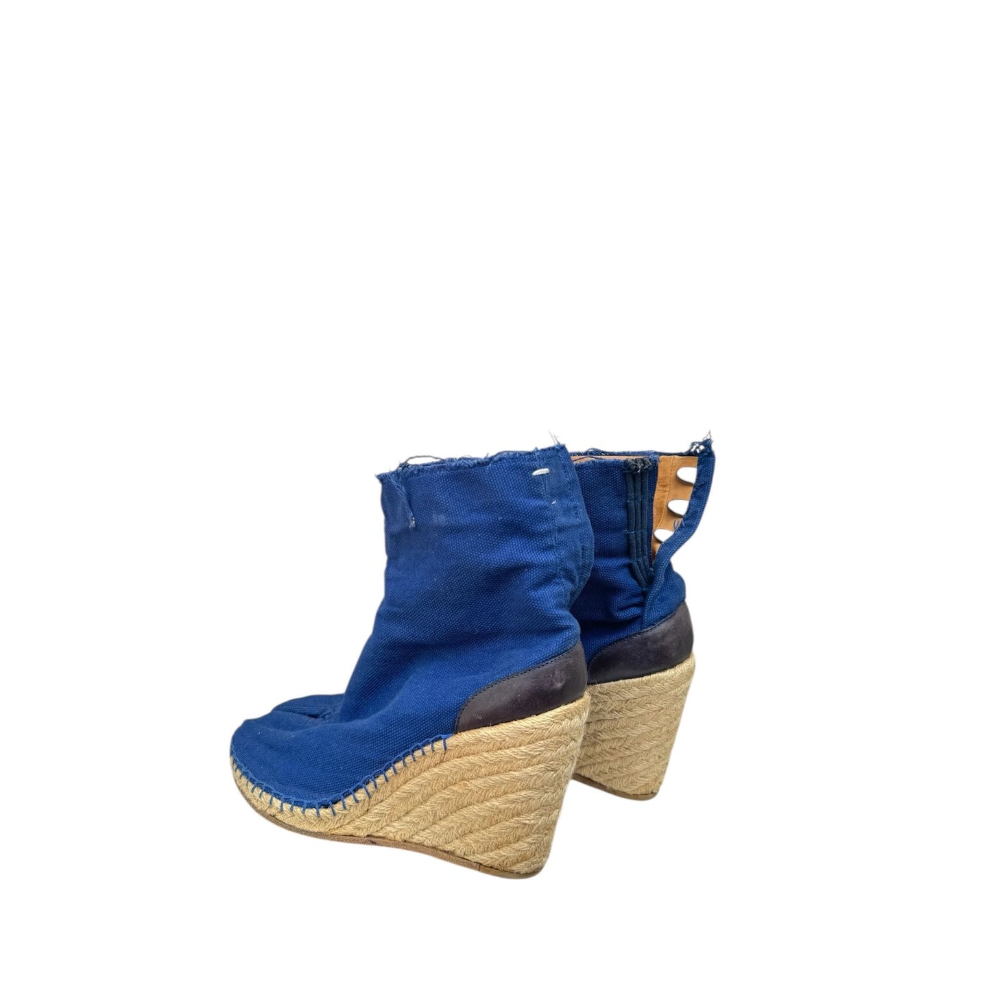 Blue Tabi Wedge Boots