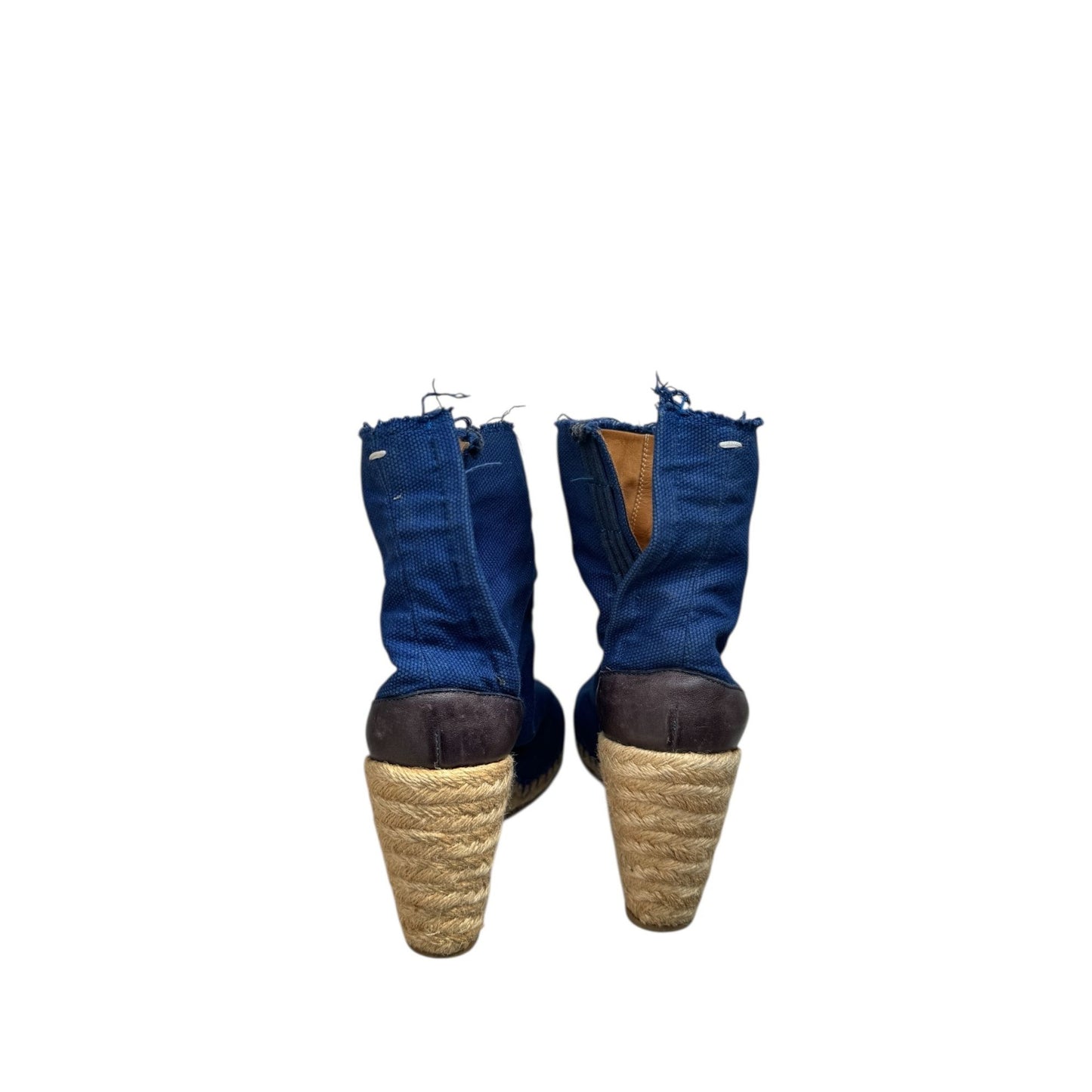 Blue Tabi Wedge Boots