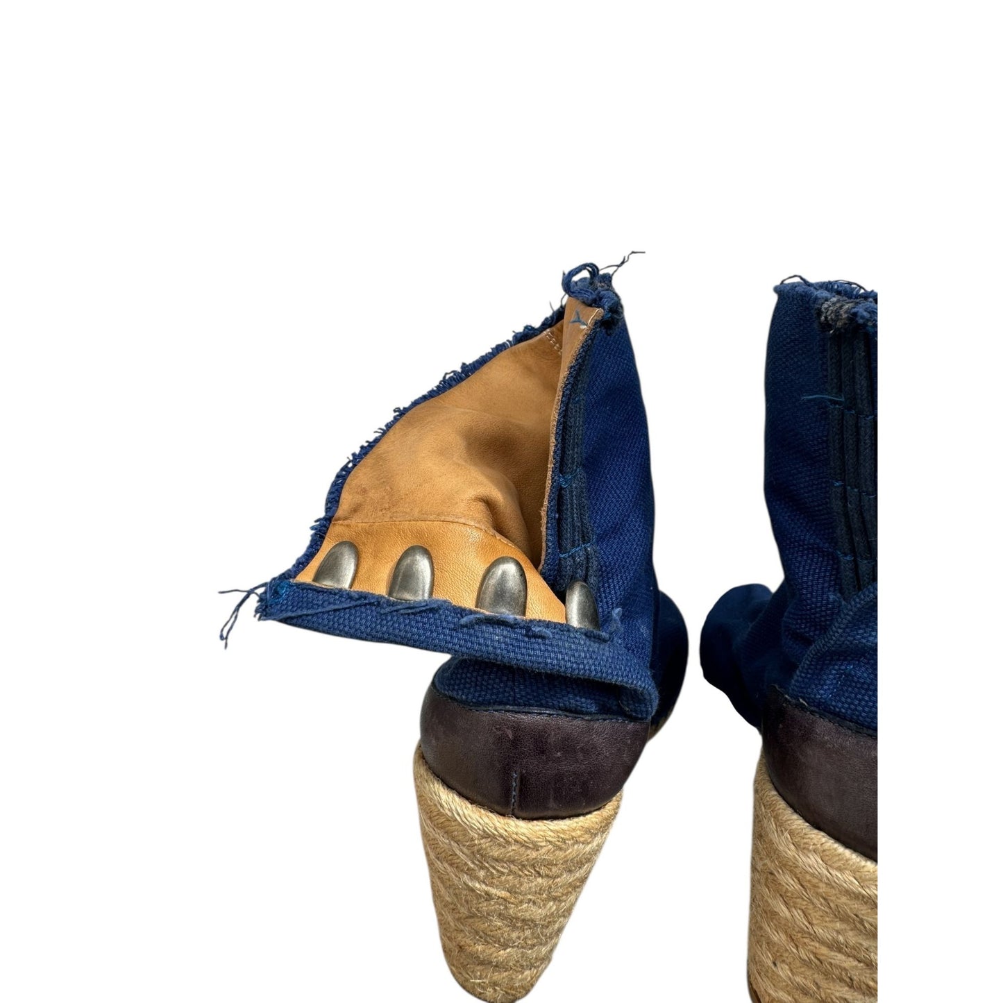 Blue Tabi Wedge Boots