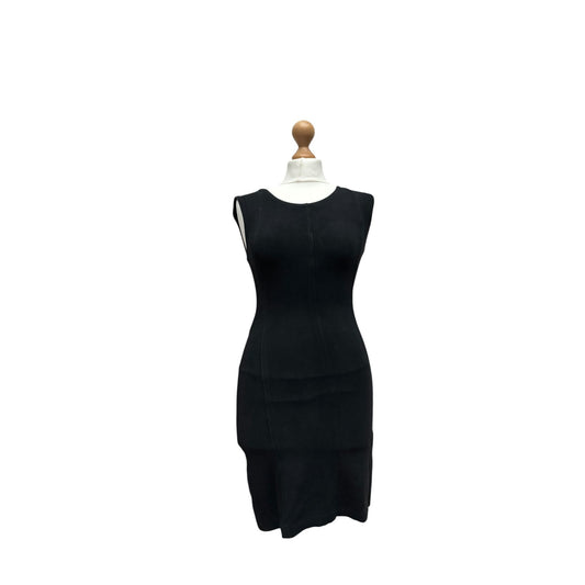 1980s Vintage Black Cotton Mini Dress