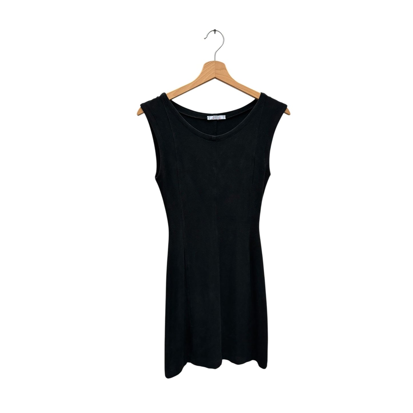 1980s Vintage Black Cotton Mini Dress