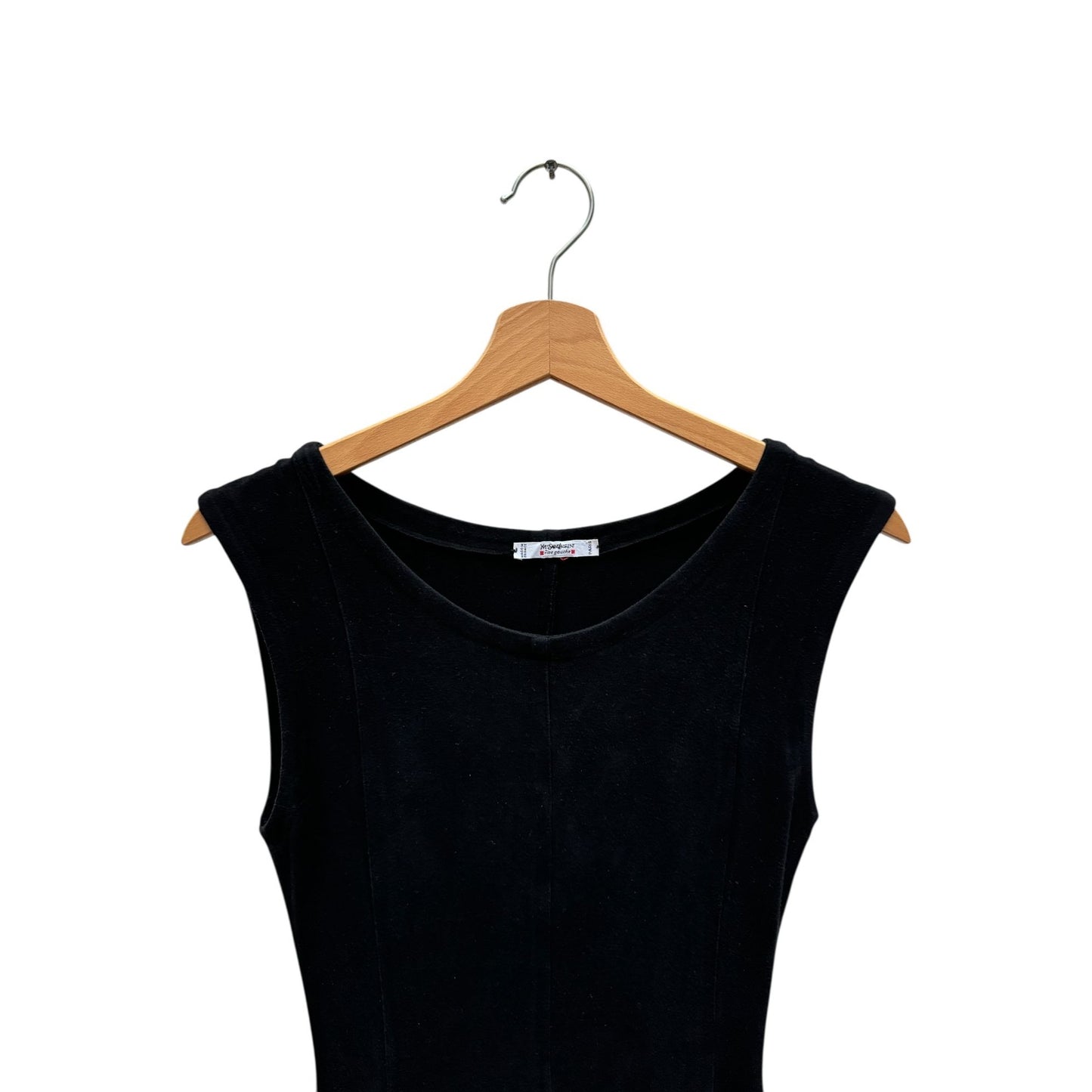 1980s Vintage Black Cotton Mini Dress