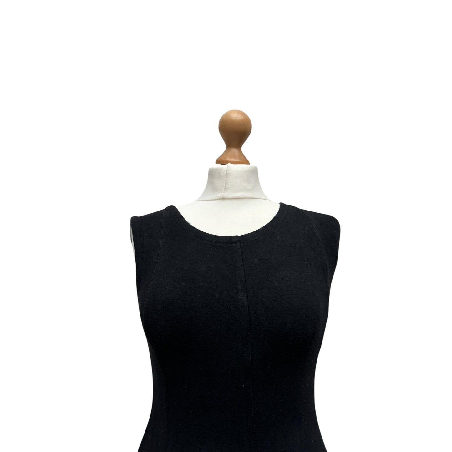 1980s Vintage Black Cotton Mini Dress