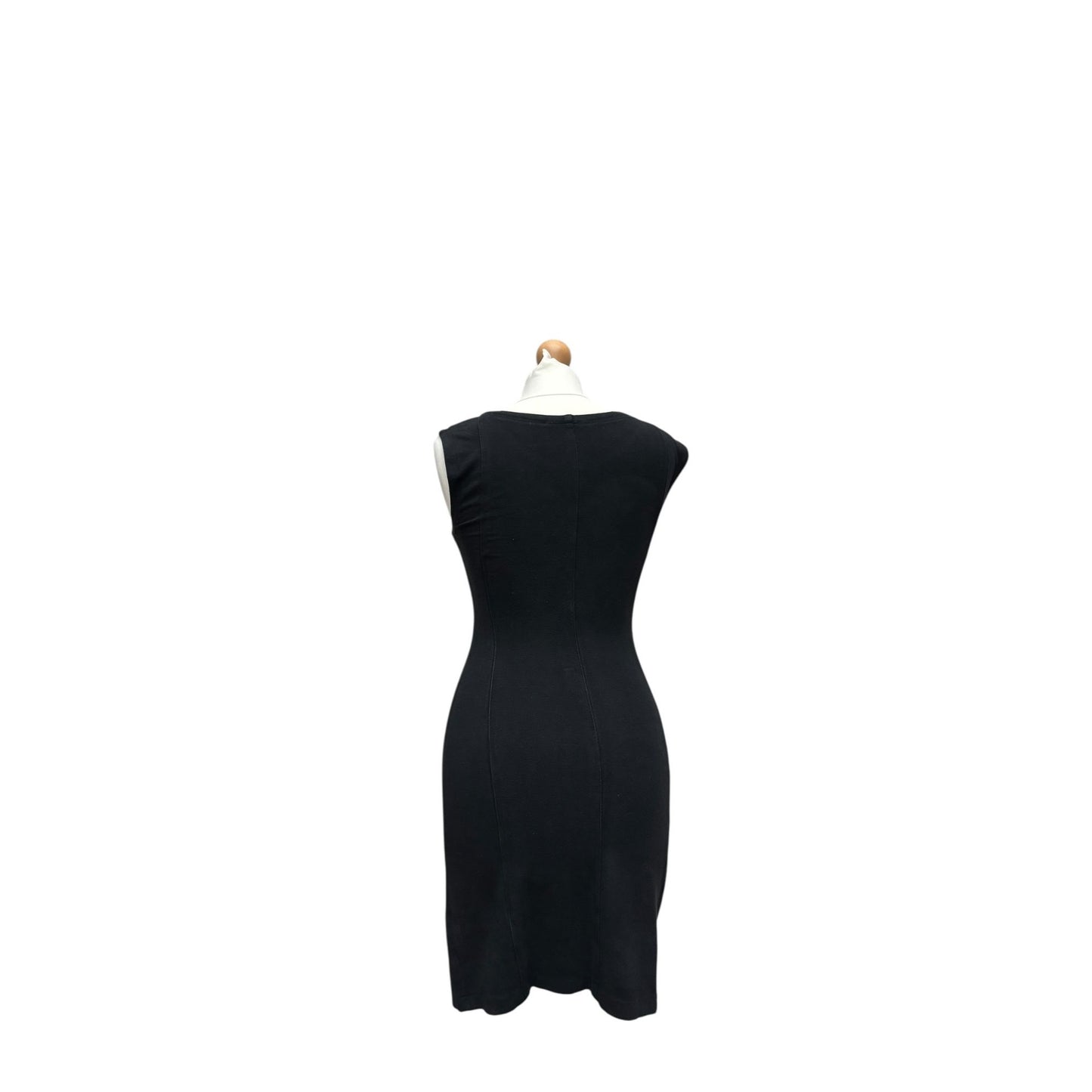 1980s Vintage Black Cotton Mini Dress