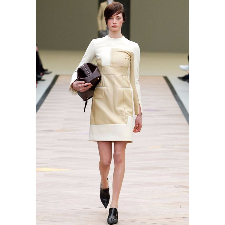 FW 2011 Brown Wool & Buffalo Leather Dress