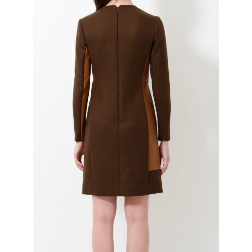 FW 2011 Brown Wool & Buffalo Leather Dress