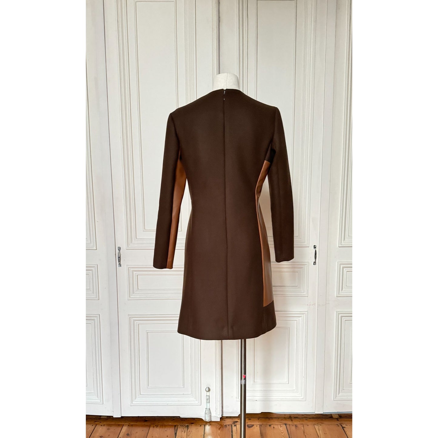 FW 2011 Brown Wool & Buffalo Leather Dress