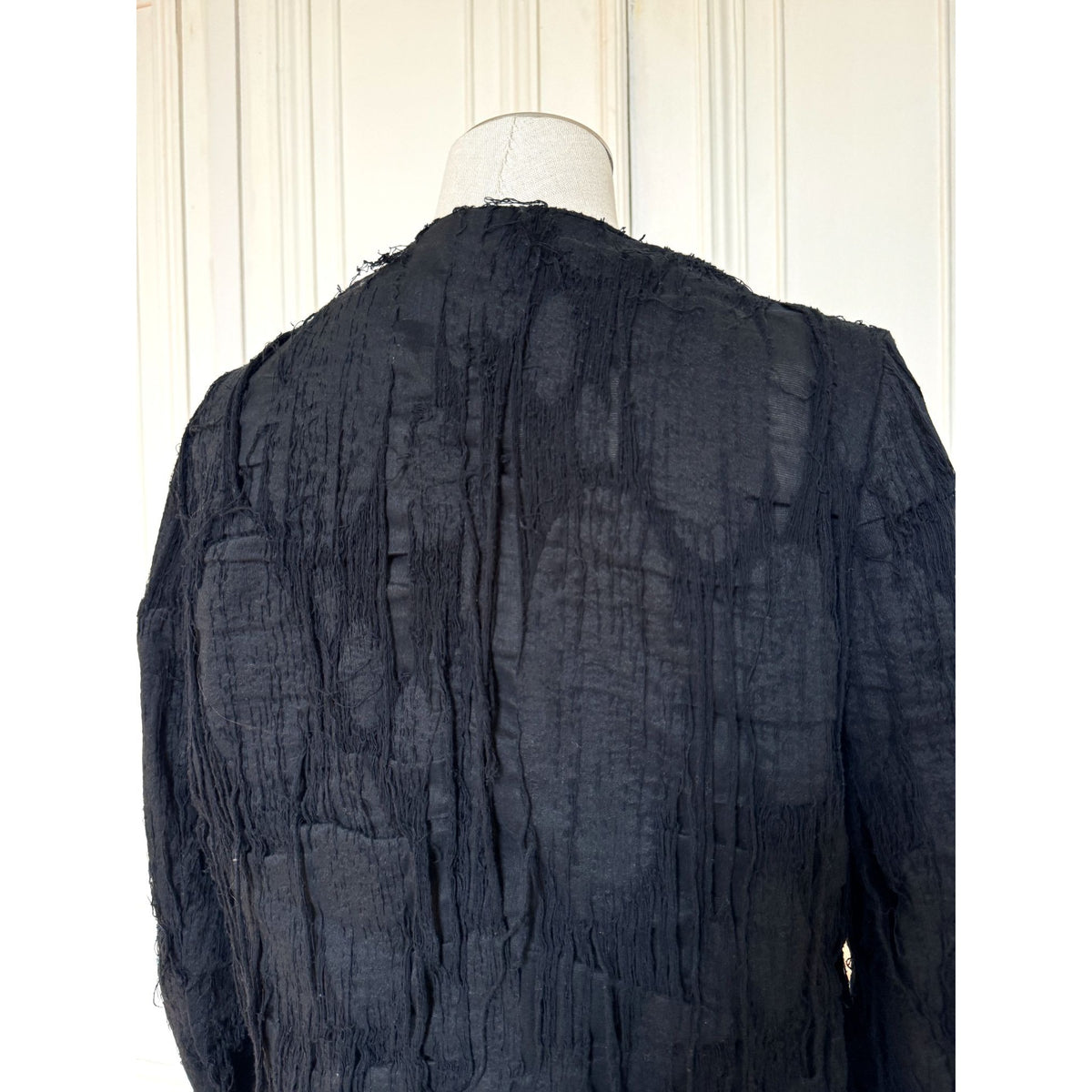 Black Textured Long Coat