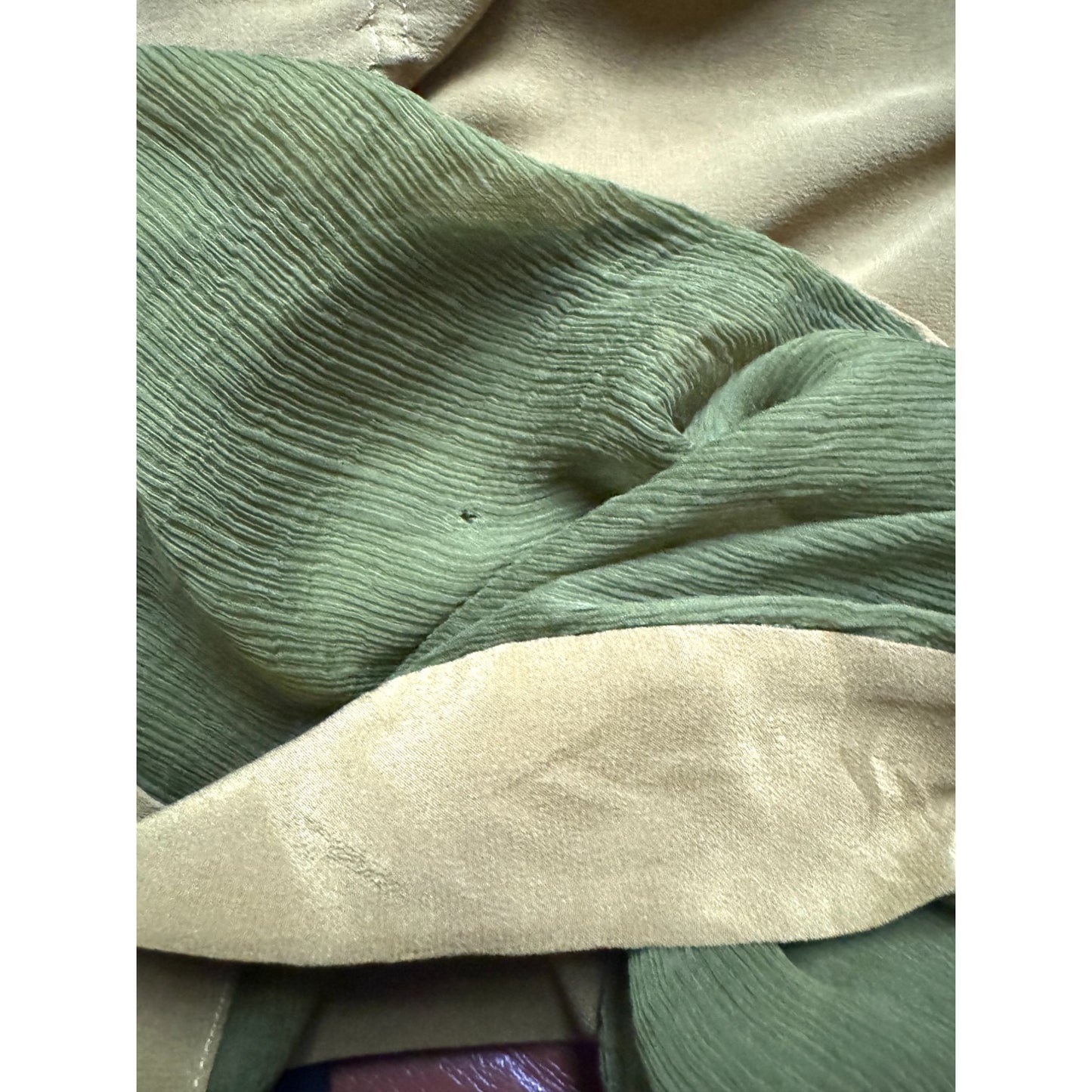 Jean Paul Gaultier Khaki Green Silk Draped Belted Dress