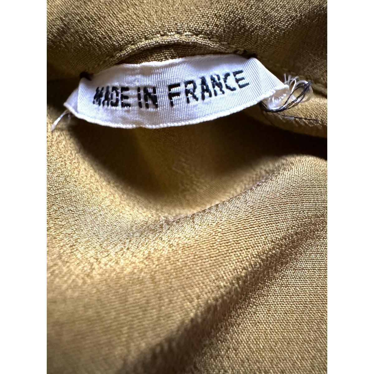 Jean Paul Gaultier Khaki Green Silk Draped Belted Dress