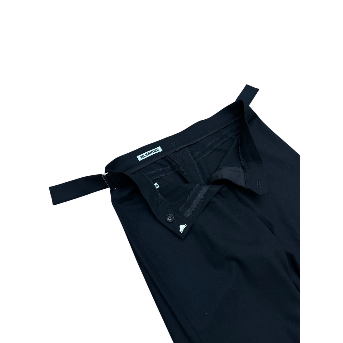 Raf Simons Black Wool Buckle-Strap Trousers