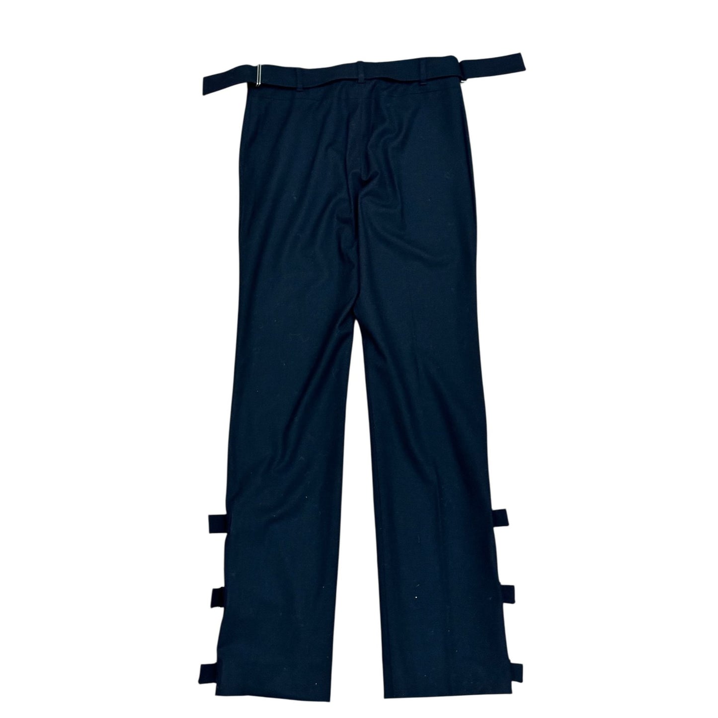 Raf Simons Black Wool Buckle-Strap Trousers