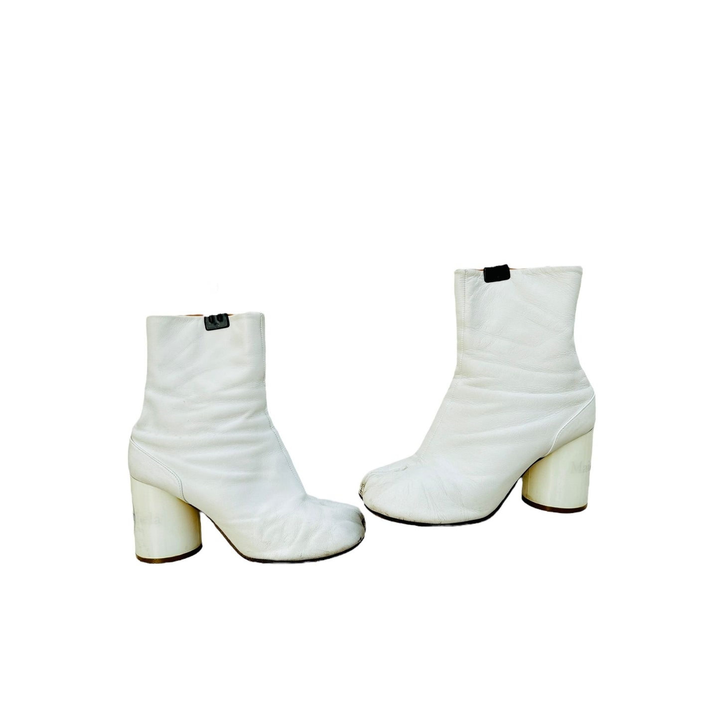 White Leather Tabi Boots