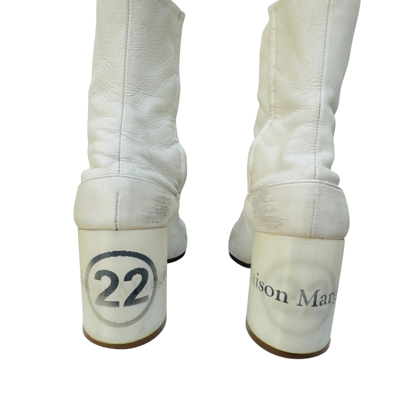 White Leather Tabi Boots