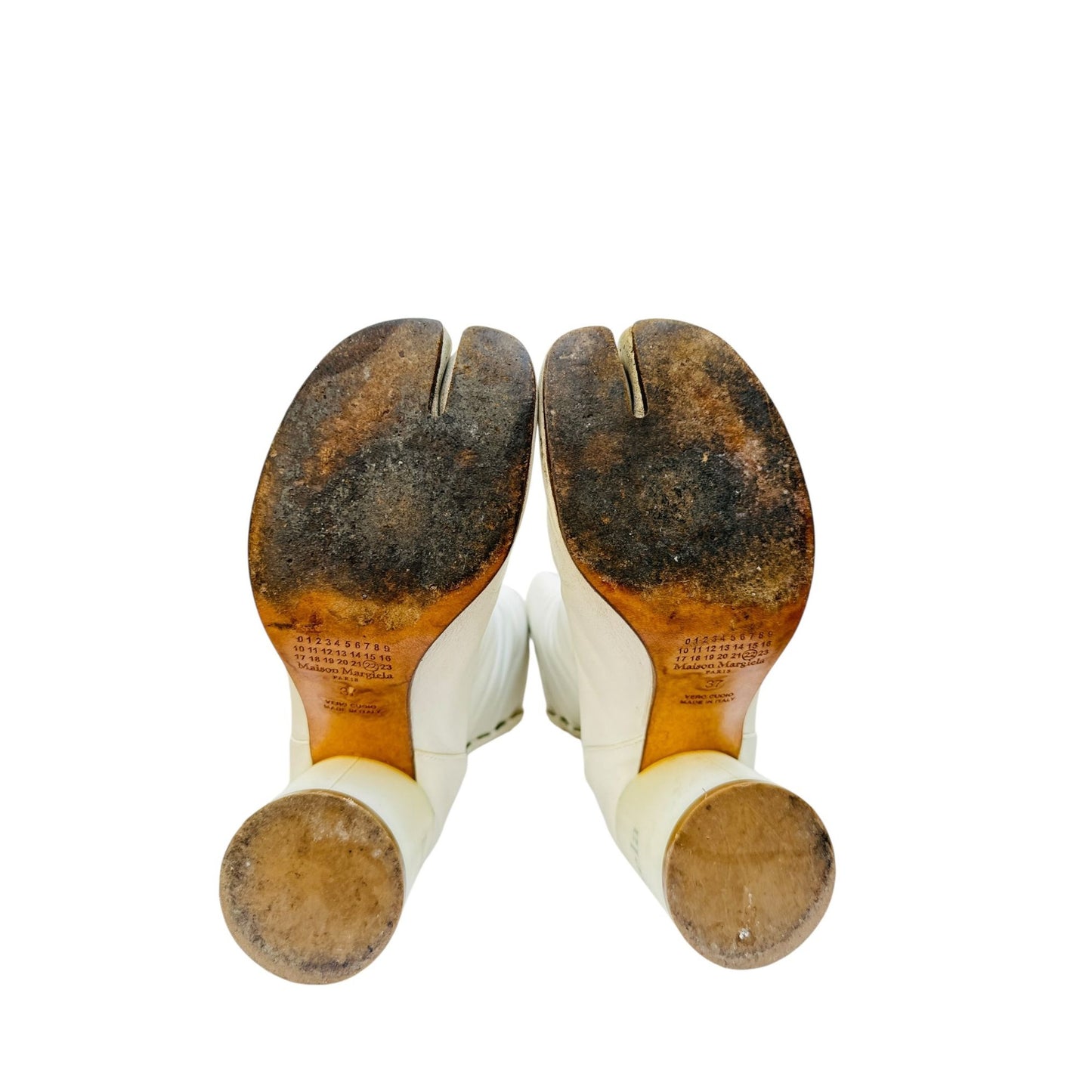 White Leather Tabi Boots