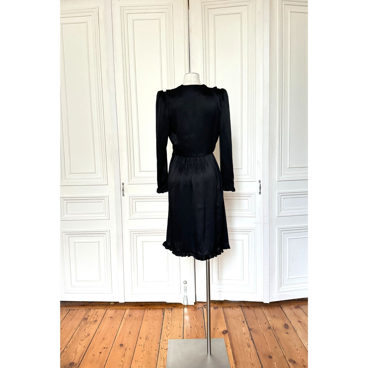 Fall 1982 Vintage Black Silk and Velvet Dress