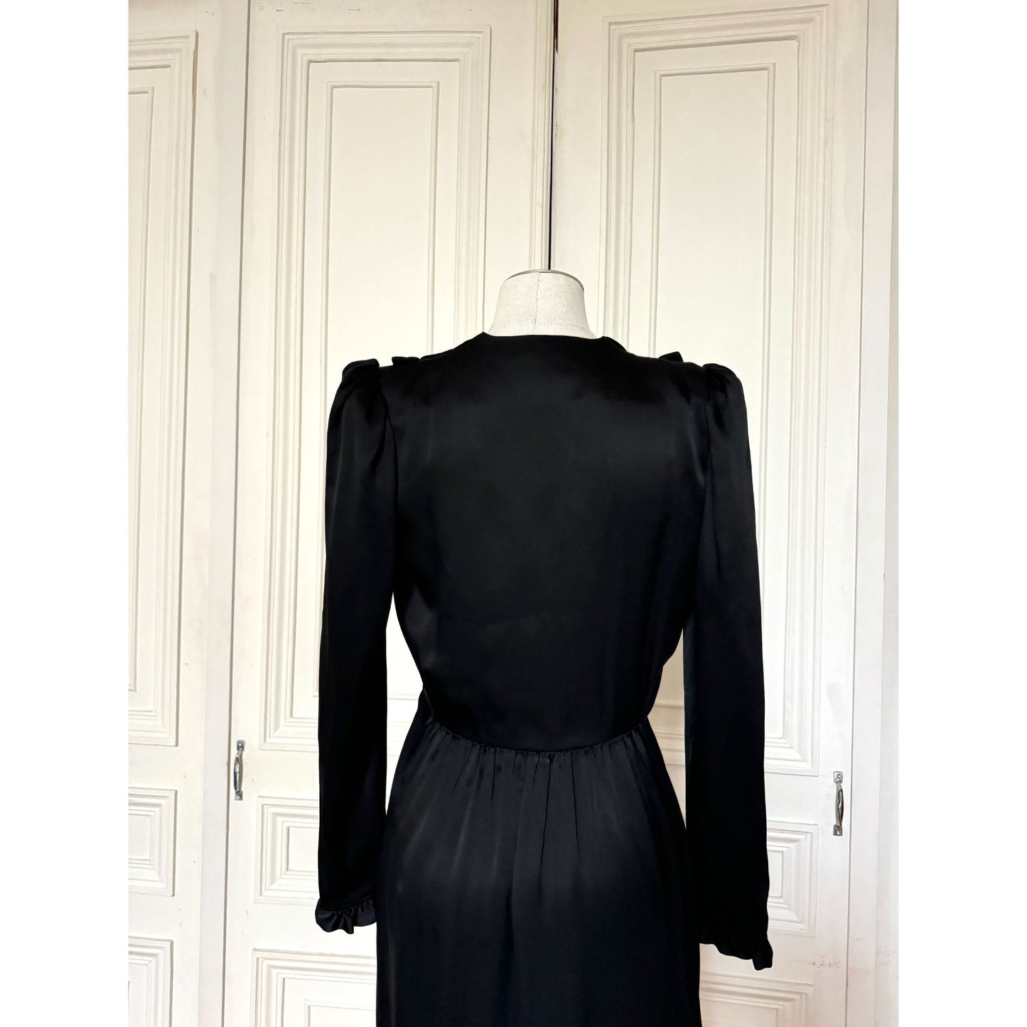 Fall 1982 Vintage Black Silk and Velvet Dress