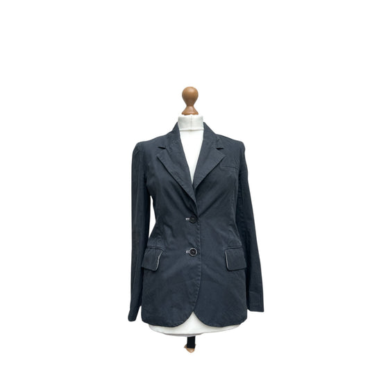 Dyed Black Cotton Blazer Jacket