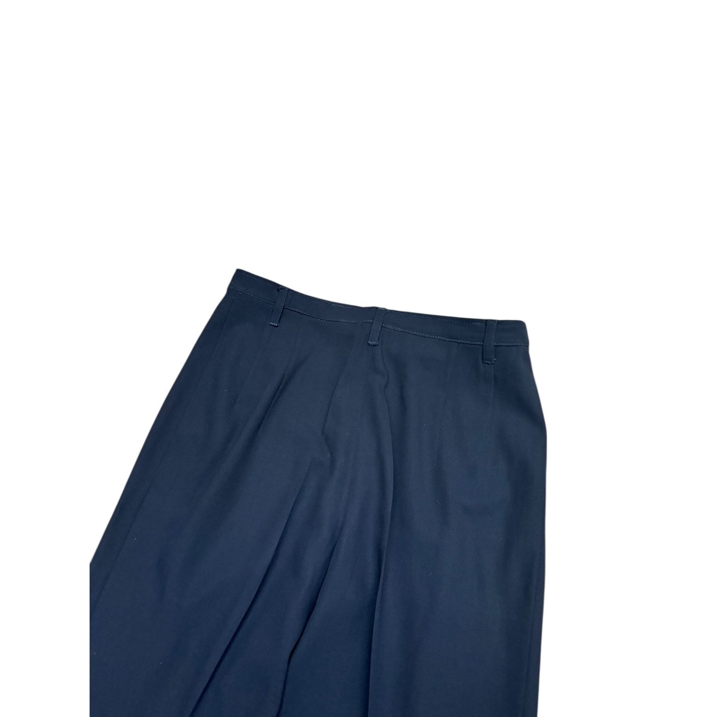 High-Waisted Black Wool Tailored Trousers