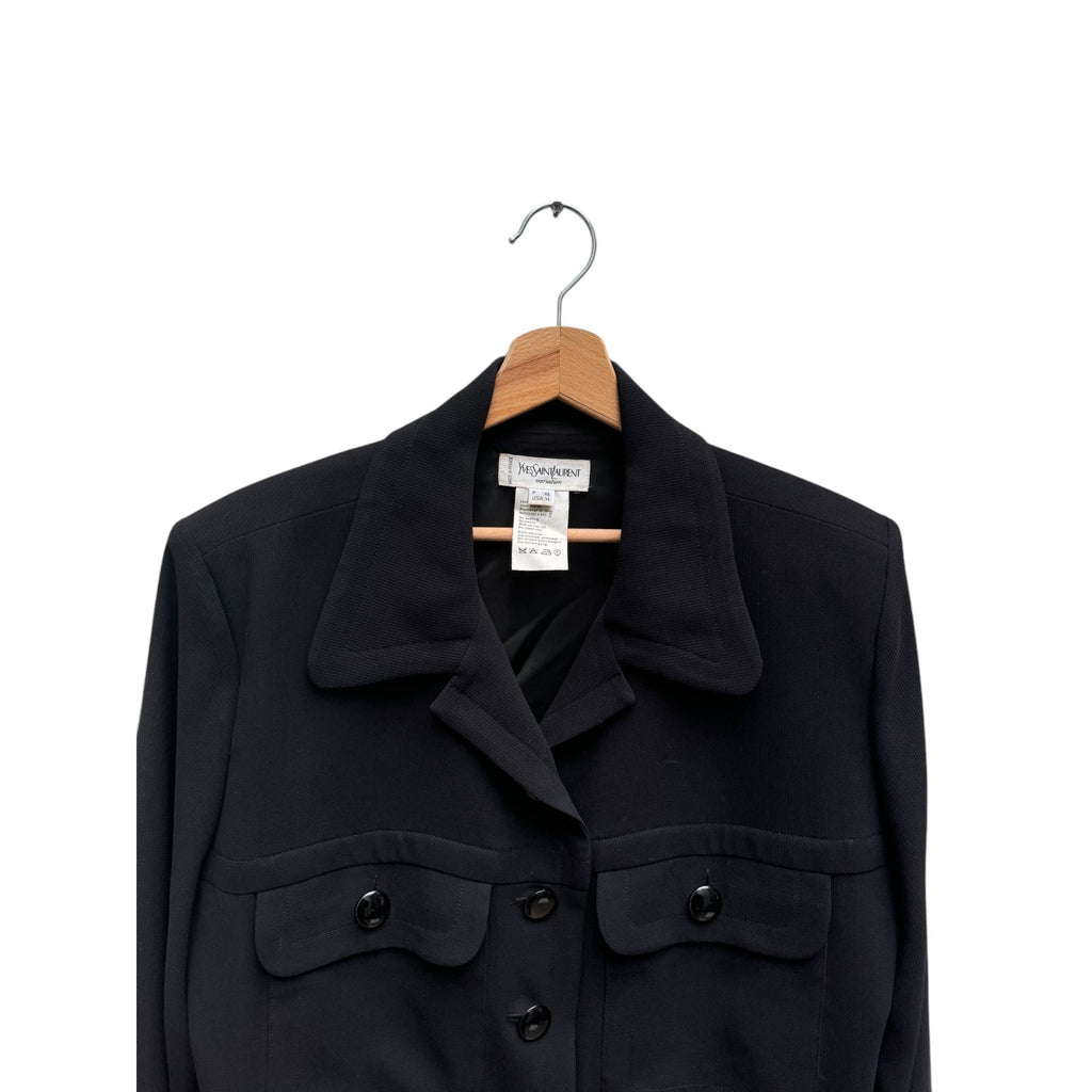 Black Wool Blouse Shirt