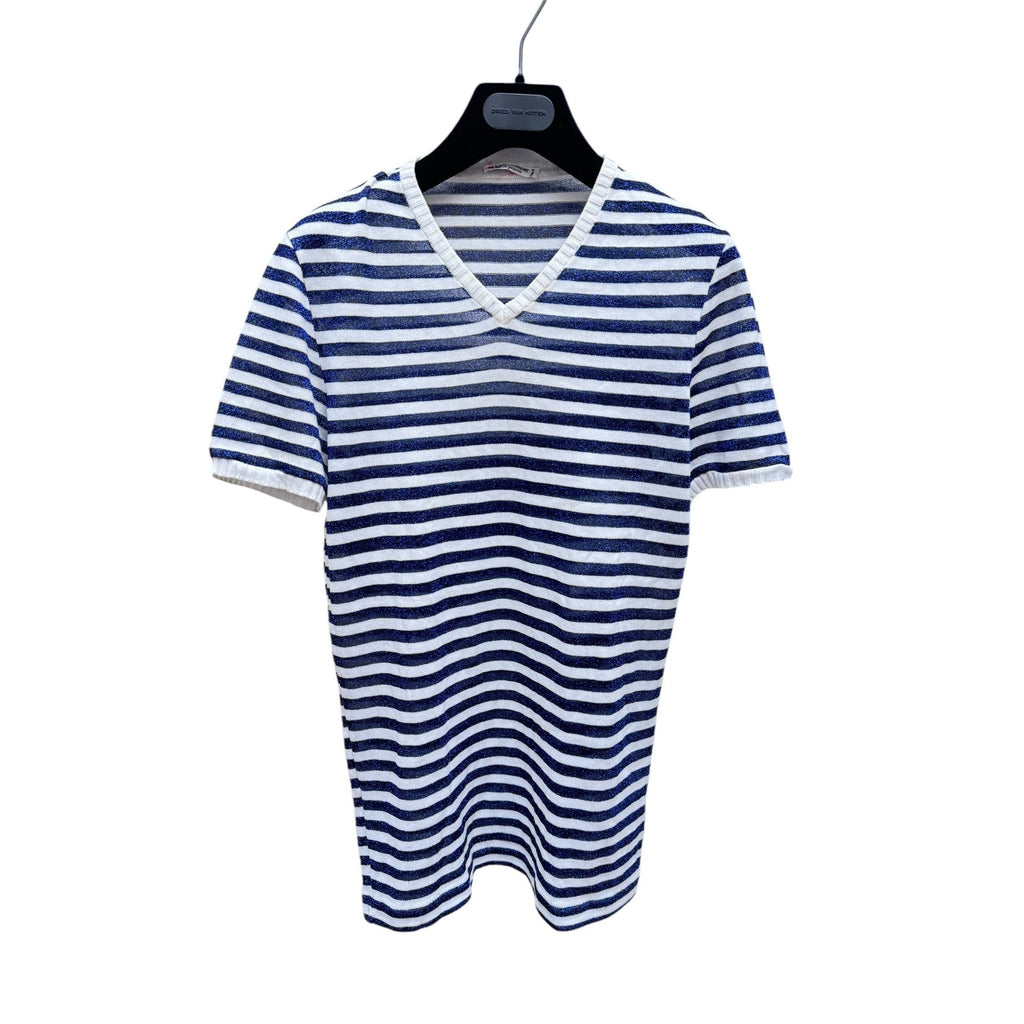 White Navy striped t-shirt