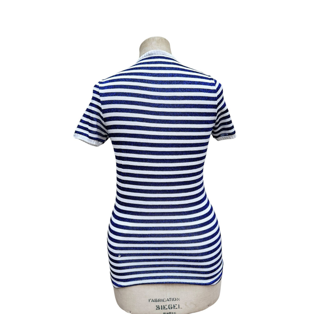 White Navy striped t-shirt