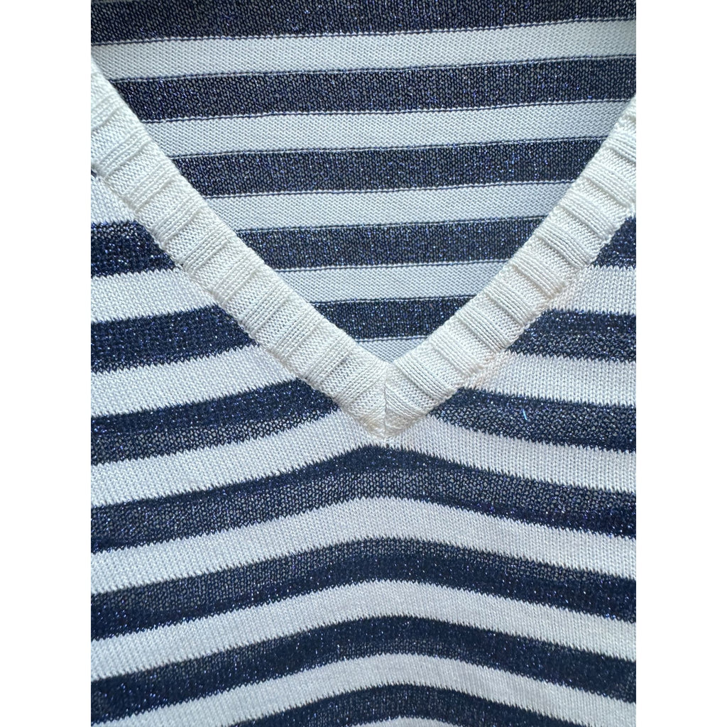 White Navy striped t-shirt